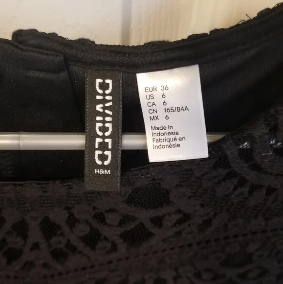 H&M Divided Black lace cocktail dress, sz 6 - Picture 3 of 3